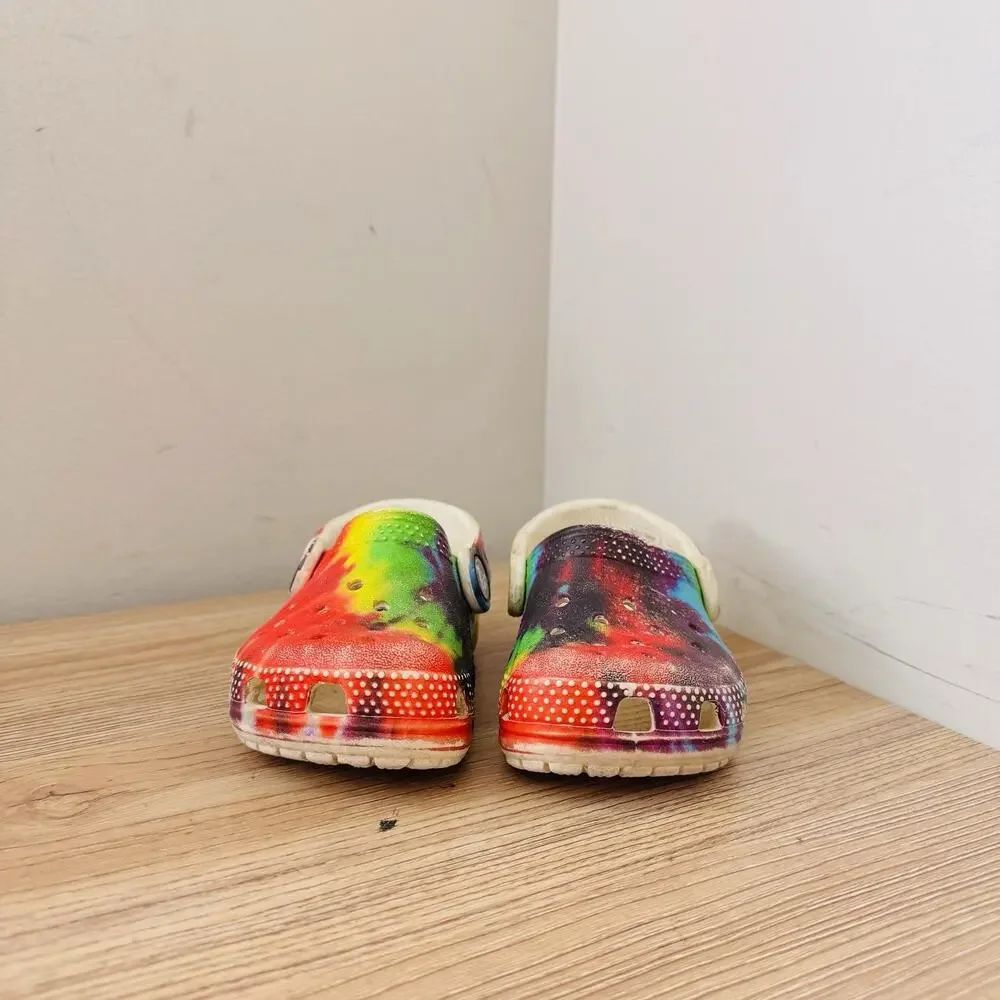 Crocs Rainbow Tie Dye Toddler Clogs Kids Size 5